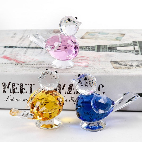 New Glass Cute Bird Home Decoration Accessories For Living Room Crystal Ornaments Best Gift