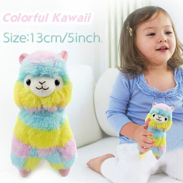 1pcs 13cm-5inch Colorful Kawaii Alpaca Llama Arpakasso Soft Plush Toy Doll Gift Cute Toys
