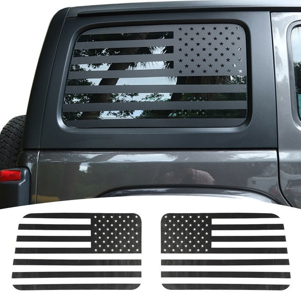 Rear Window Decoration Sticker USA Flag Style for 4-Door Jeep Wrangler JL 2018 2019 Up Car Window Decal