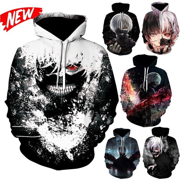 Hot Selling Japanese Anime Tokyo Ghoul Hoodie Ken Kaneki 3D Printing Men's Fashion Hoodie Harajuku Pullover