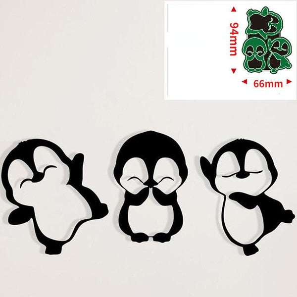 Animal Penguin Decoration Metal Cutting Die, Paper Die Cuts, Cutting Dies for Card Making, Metal Die Cut Stencil for DIY Crafts Scrapbook Album Paper