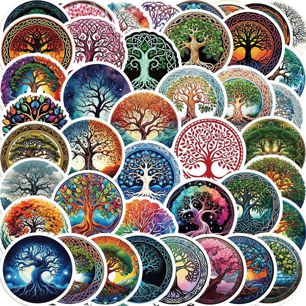 10-50Pcs Tree of life Stickers cartoon tree Graffiti Stickers for DIY Luggage Laptop Skateboard Motorcycle Bicycle Stickers