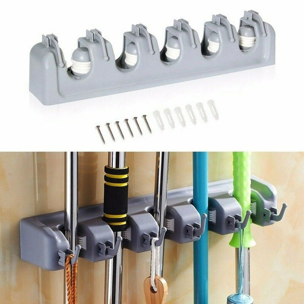 New Wall Mounted Non Slide Broom Mop Holder Home Kitchen Storage Bathroom Hanger