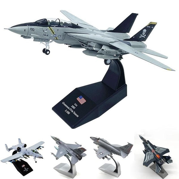 1:100 Scale Alloy Diecast US Military Model F4 F14 F15 F16C F18 F22 Fighter Aircraft Model Plane Toy For Collection Souvenir Gift Home Office Decorat