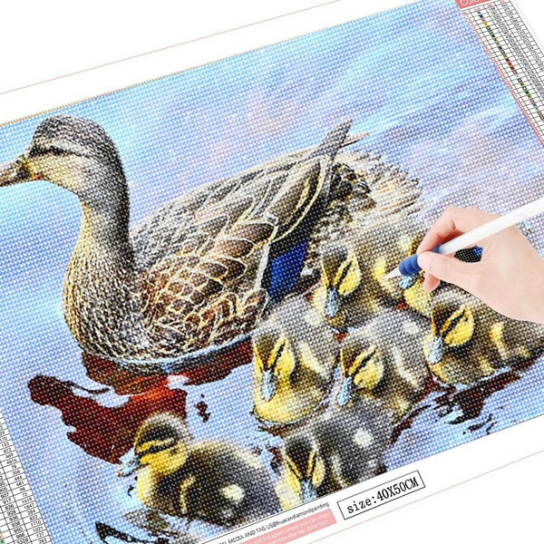 DIY 5D Duck Diamond Painting Full Drill with Number Kits Home and Kitchen Fashion Crystal Rhinestone Cross Stitch Embroidery Paintings Canvas Picture