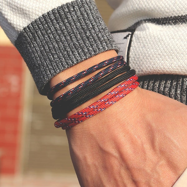 3 pcs-Set Hand Braided Rope Survival Bracelet Mulitilayer Personalized Paracord Rope Braclet For Men Armband Wrap Jewelry Homme