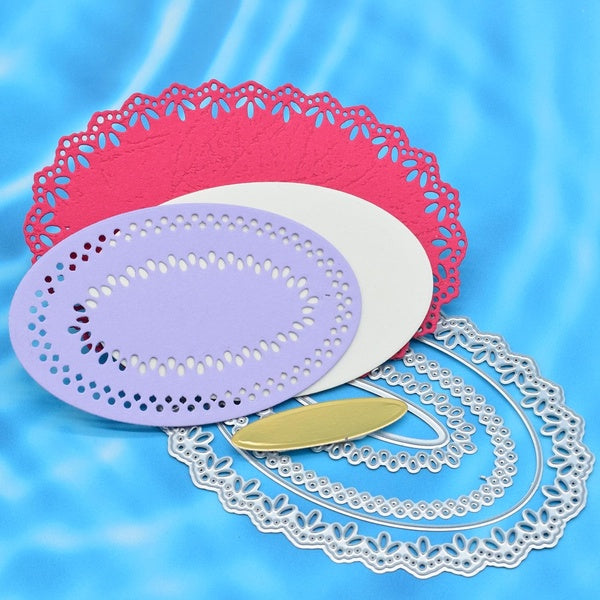 Lace Oval Frame Cutting Dies for DIY Scrapbooking Album Card Making Paper Crafts Embossing Dies