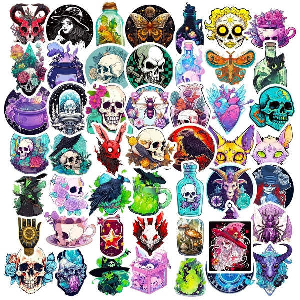 10-50pcs Pharmacist Skull Stickers Apothecary Graffiti Stickers for DIY Luggage Laptop Skateboard Motorcycle Bicycle Stickers