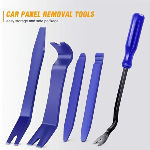 Kit d'outils universels de dépose d'intérieur de voiture, Kit d'outils à levier pour retirer les taquets de porte et le tableau de bord Audio 5 pièce