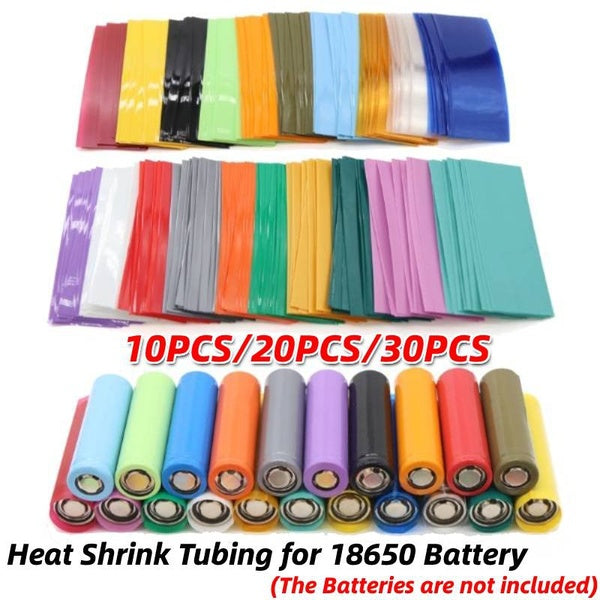 10 pièces-20 pièces-30 pièces 18650 batterie Film ruban PVC thermorétractable Tube prédécoupé manchon rétractable tube protéger tuyau couverture pour