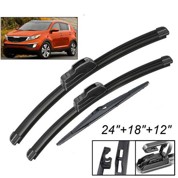 Xukey 3Pcs-set Front Rear Tailgate Windscreen Wiper Blades Set Kit For Kia Sportage SL 2015 2014 2013 2012 2011 2010
