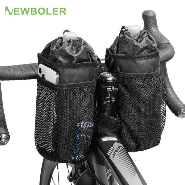 NEWBOLER Bicycle Bag Cycling Water Bottle Carrier Pouch MTB Bike Insulated Kettle Bag Riding Handlebar Bag Bicycle Accessories
