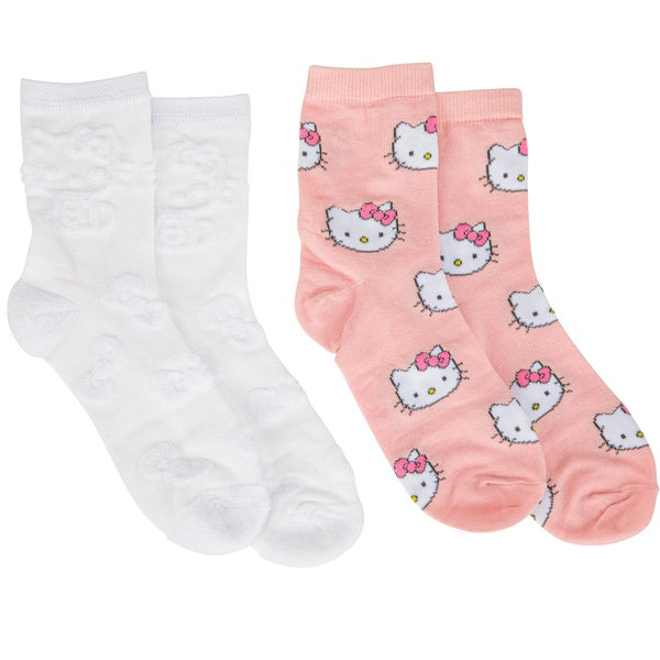 Hello Kitty Face Print Women's Crew Socks 2-Pack