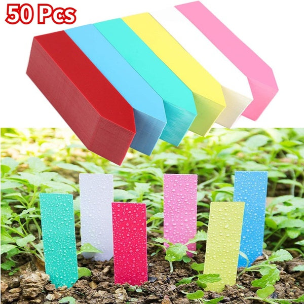 10*2cm 50PCS Reusable PVC Plants Hang Tag Labels Tree Fruits Seedling Garden Flower Pot Plastic Tags Sign Classification Tools