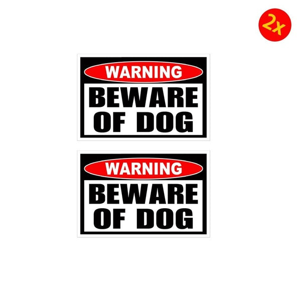 Pack of 2 6"x4" Beware of Dog Sticker Warning Caution Animal Security K9 Pet Door Window Decal