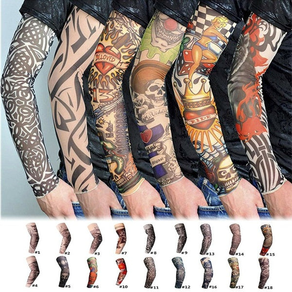 1 Pièce Arts Faux Tatouage Temporaire Bras Protection Solaire Manches