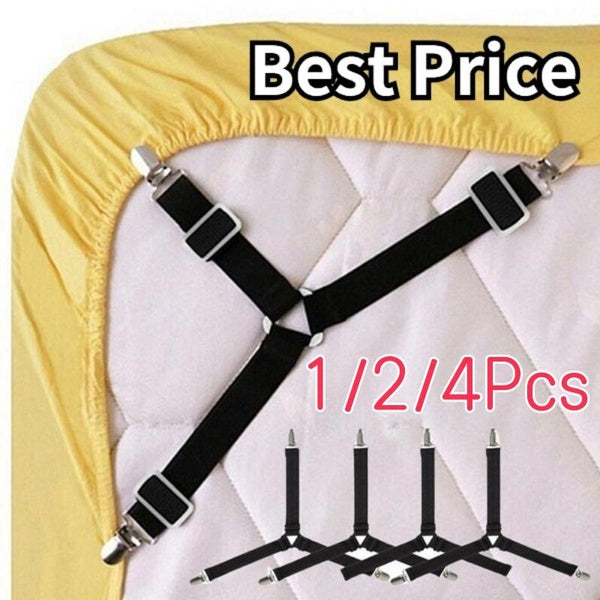 1-2-4Pcs Adjustable Bed Sheet Buckle Non-slip Fixed Clothes Trousers Curtain Curtain Clip Multi-function Bed Sheet Holder Bed Sheet Fastener