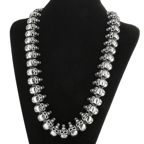 Punk Rock Skull Head Link Chain Necklace for Men Heavy Solid Stainless Steel Men's Necklaces Choker Gothic Jewelry Accessories