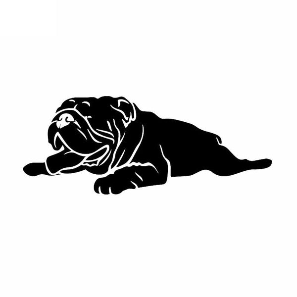 18.2X7.2CM Creative Vinyl Decal English Bulldog Pet Animal Car Stickers Funny Dog Black-Silver C24-1496