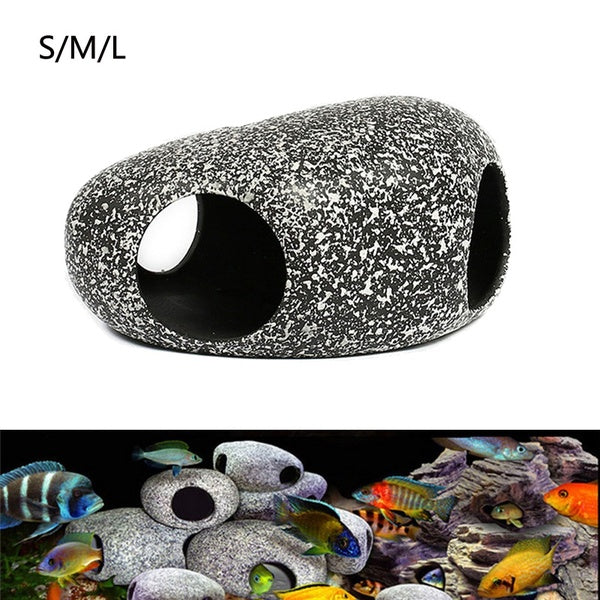 Fish and Shrimp Breeding Marbles Ceramic Rock Cichlid Stone Shelter Cave Fish Tank Pond Ornament Aquarium Landscaping Decoration