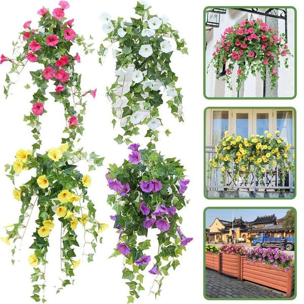 65cm Hanging Artificial Silk Glory Flower Vine Wedding Garden Decoration Fake Plants Full of Colorful Home Flower Wall Decoration