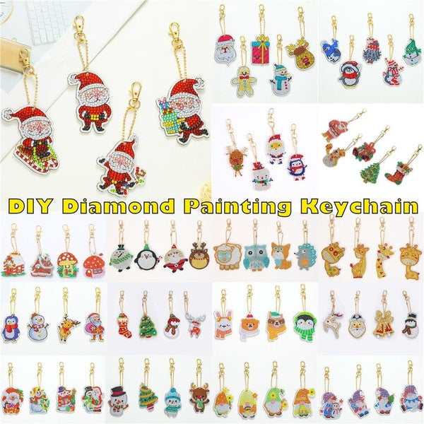 Diamond Painting DIY Craft Kit: Cartoon Keychain Decorative Hanging Ornament @#A07