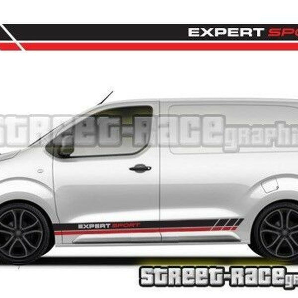 x2 Peugeot Expert van 008 side racing stripes graphics stickers decals vinyl GTI