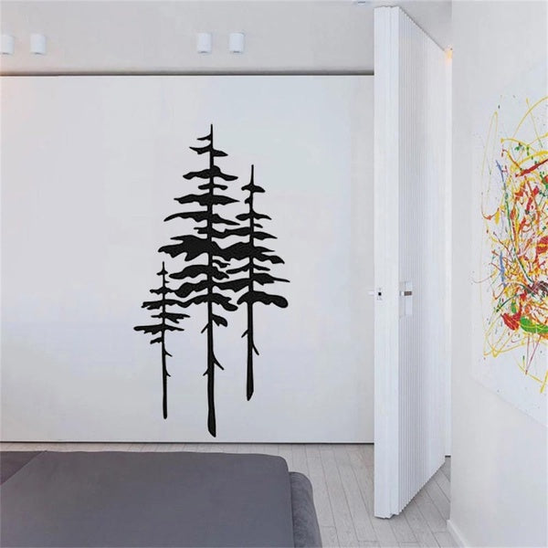 Large Size Pine Tree Wall Sticker Home Decor For Living Room Vinyl Tree Wall Decals Bedroom Removable Self Adhesive Murals