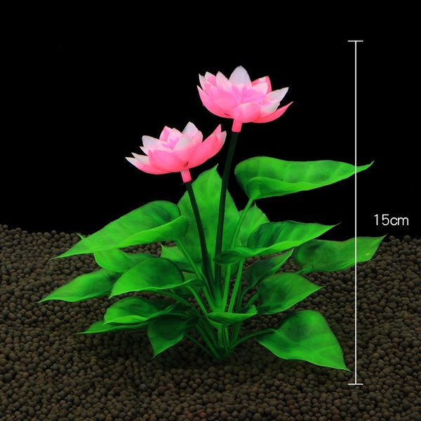 Aquarium Artificial Plants Fish Tank Decoration Flower Lotus Water Grass Decor Viewing Landscape Aquarium Accessories