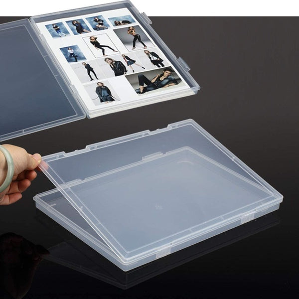 2 Pieces A4 Clear File Tranparent Plastic Document Cases Desk Paper Organizers Holders Storage Box Office School Supplies E102-1