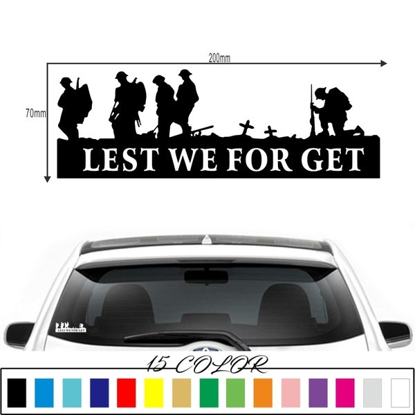 Lest We Forget Heroes Funny Car,Window,Bumper JDM DUB EURO Vinyl Decal Sticker Decor
