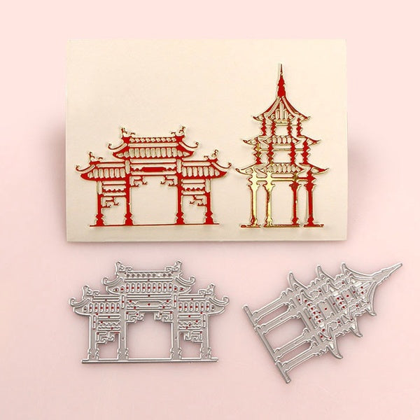 Antiquité maison bâtiment métal coupe meurt moule poinçon pochoir pour bricolage Scrapbooking papier Album Photo cartes faisant matrices coupées