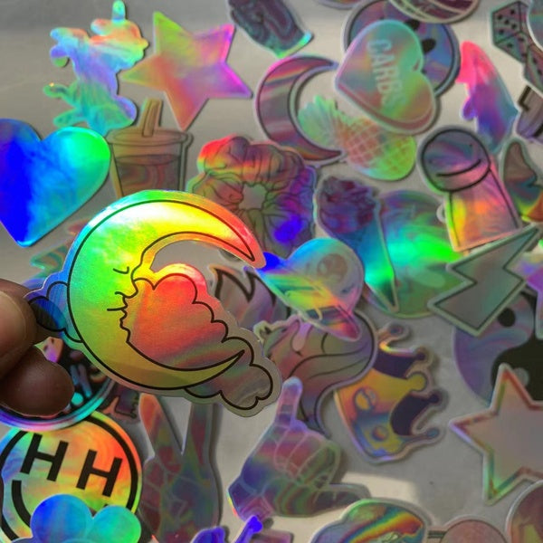 10-50PCS Cool Mixed VSCO Holographic Laser Stickers Acid graffiti Stickers for DIY Luggage Laptop Skateboard Motorcycle Bicycle Sticker