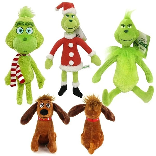 18-40cm How The Grinch Stole Plush Toys Grinch Plush Max Dog Doll Soft Stuffed Cartoon Animal Peluche for Kids Christmas Gifts