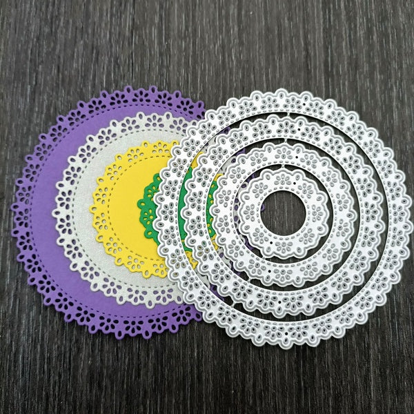 Round Frame Metal Cut Flower Dies for Scrapbooking Paper Stencils DIY Album Cards Decoration Embossing
