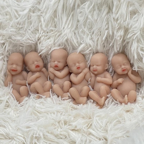 3 inch 6pcs-set Cute Full Body Silicone Baby Dolls Lifelike Soft Silicone Toddler Mini Doll Birthday Xmas Gifts