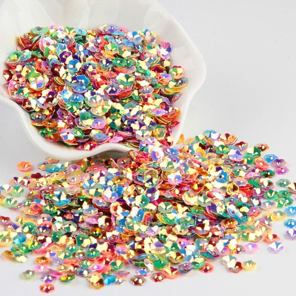 Paillettes de fleurs de 6mm pour l'artisanat Lentejuelas en vrac pour la couture et la couture Raccords de Paillettes en PVC pour bijoux fantaisie 20