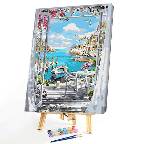 Relax Garden FIYO Diy Oil Paint by Numbers Kits for Adults and Kids Beginner on Canvas Fashion Oil Painting Wall Art for Gift( No Frame )