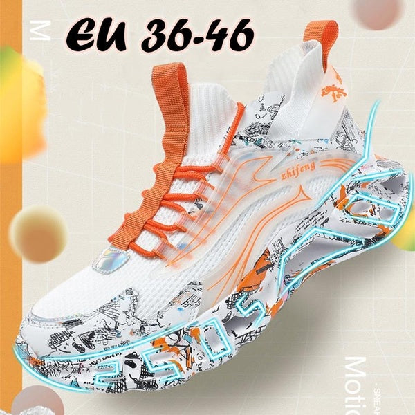 Fashion Hot Sale High Top Sneakers for Men Blade Sole Basketball Shoes Comfortable Lace-Up Socks Sports Shoes High Quality Sneakers Plus Size EU 36-4