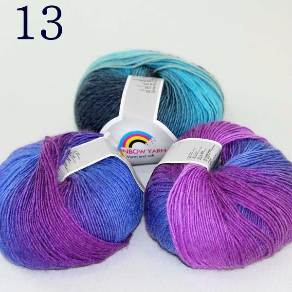 Sale Soft Cashmere Wool Colorful Rainbow Wrap Shawl DIY Hand Knit Yarn 3 Skeins x 50 gr Clothing & Accessories Knitting Purple Turquoise Gray Beige 5