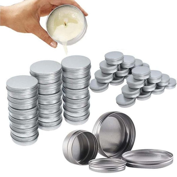 5-10-20-30Pcs Silver Aluminum Tin Jars Lip Balm Tin Container Candle Tea Cans