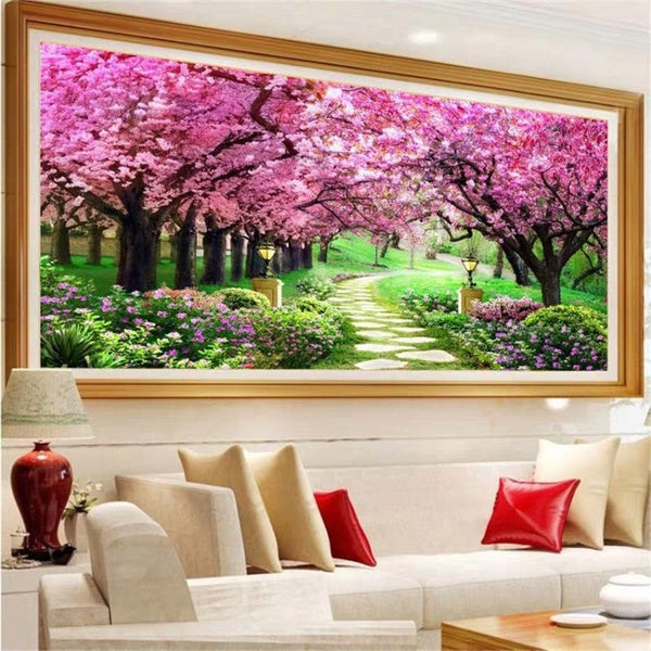 5D Diamond Paintings Pink Romantic Full Diamond Art Embroidery Gifts Large Living Room Office DIY Home Decor Diamond Cross Stitch Kits