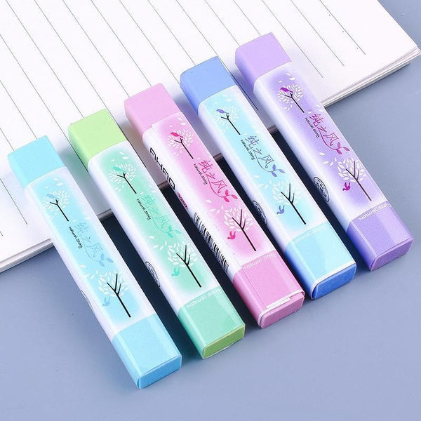Cute Pencil Erasers for Kids, 6 Count Candy Colors 2B Eraser, Sweet Kawaii Drawing Eraser,Soft Touch Eraser for Boys and Girls