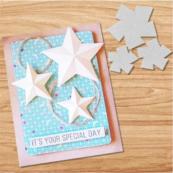 3D Stars Metal Cutting Dies for Scrapbooking Cutting Die Paper Cards Embossed Decorative Craft Die Cut