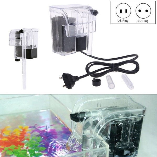 Mini aquarium réservoir de poissons cascade accrocher sur les filtres à eau à oxygène externe accessoires d'aquarium décoration offre spéciale pompag