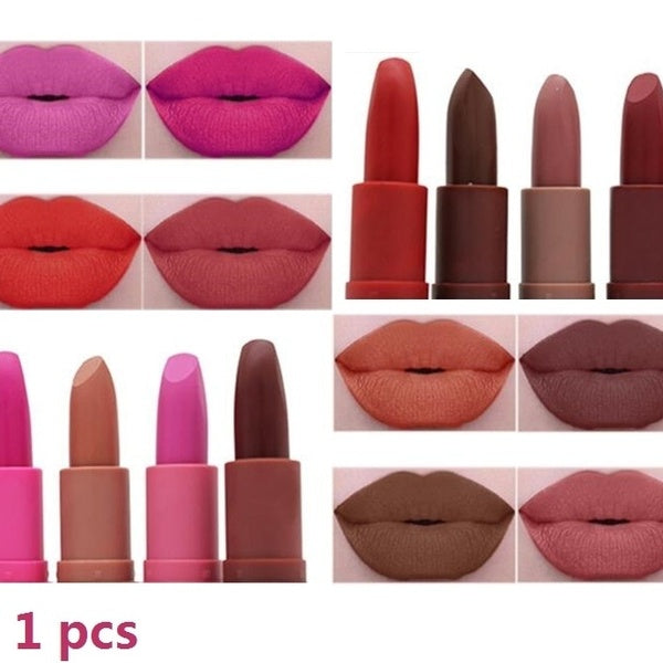 1PCS Fashion Bullet Lipstick Fog Dumb Gloss Makeup Lipstick Pipe Gift for Women