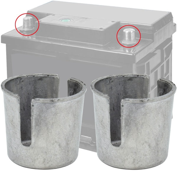 2Pcs Car Auto Battery Terminal Converters Positive Negative Post Electrical Components Repair Shim High Conductivity Accessories