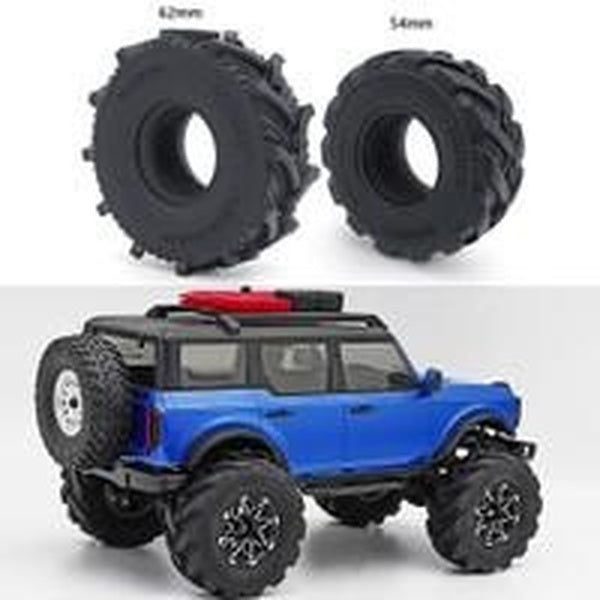 4Pcs 1.0inch 54-62mm Soft Mud Terrain Rubber Wheel Tires for Axial SCX24 90081 AXI00001 AXI00002 AXI00004 AXI00005 AXI00006 1-24 Rc Crawler Car Parts
