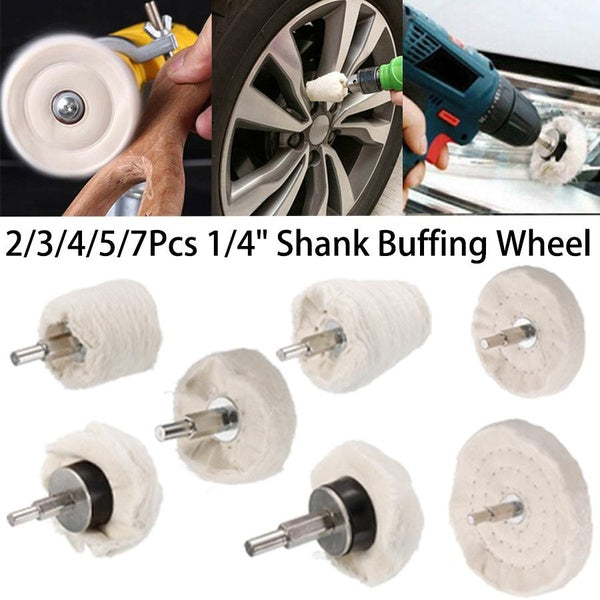 Polishing Buffing Pads Mop Wheel Buffer Pad Drill Kit with 1-4" Shank Polishing Wheel for Car Polisher 2-3-4-5-7Pcs