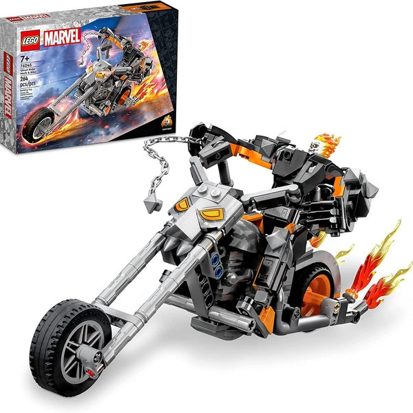 LEGO Marvel Ghost Rider Mech & Bike 76245 Ensemble de jouets de construction pour enfants, garçons et filles à partir de 7 ans (264 pièces)
